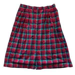 Vintage Susan Bristol plaid pleated skirt